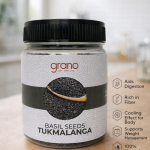 Grano Foods Premium Basil Seeds (Tukh Malanga) – Fresh, Clean & Naturally Cooling | 250g / 500g Jar