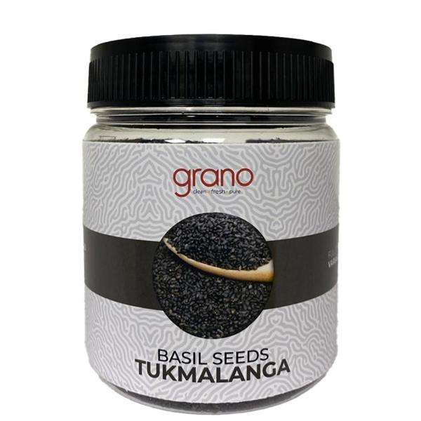 Grano Foods Premium Basil Seeds (Tukh Malanga) – Fresh, Clean & Naturally Cooling | 250g / 500g Jar
